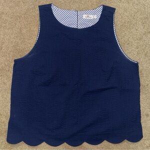 Vineyard Vines Navy Textured Tank Top